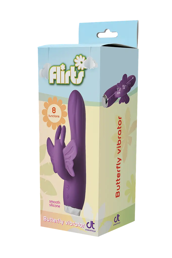 Вібратор кролик Dream Toys Flirts Butterfly Vibrator Purple - фото 7