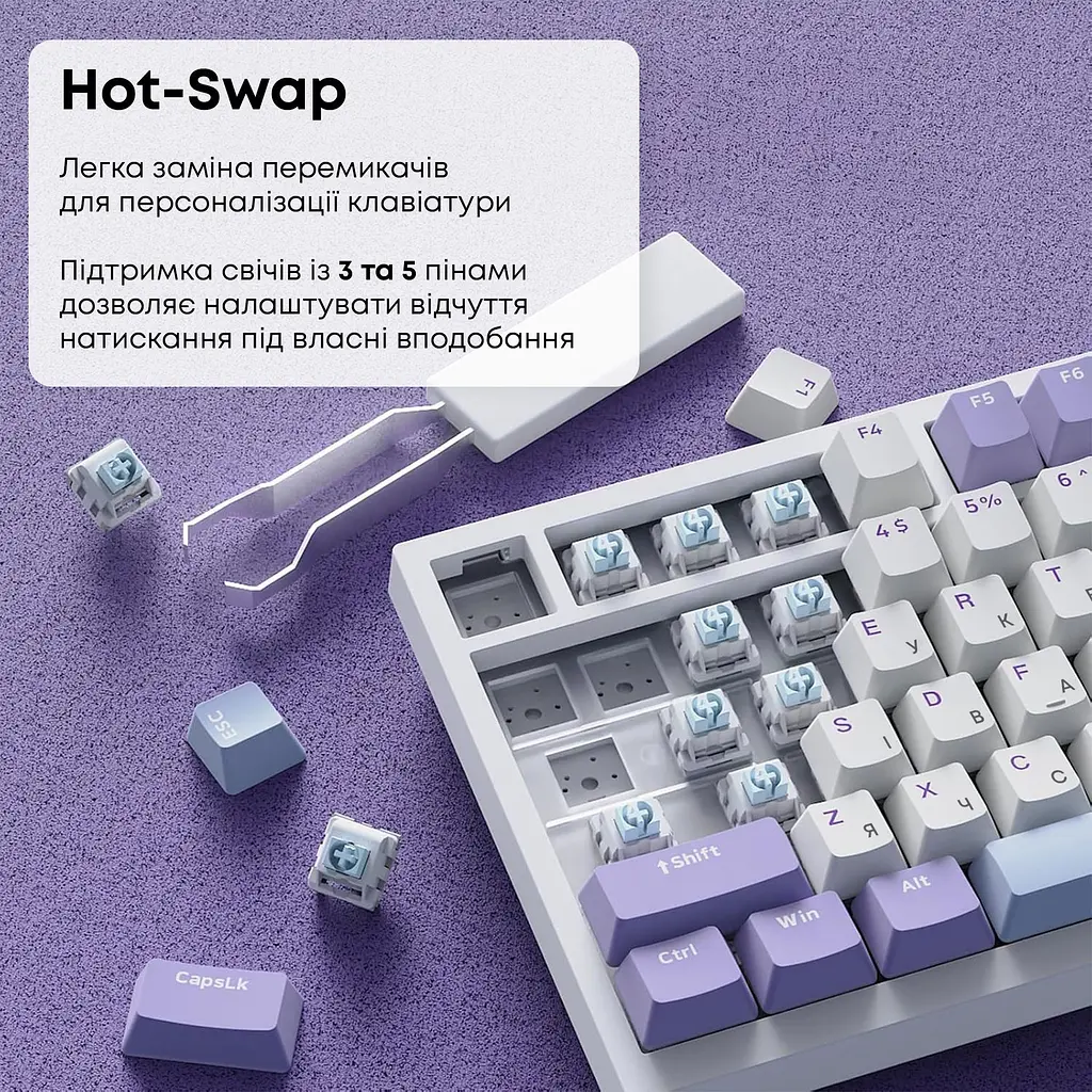 Клавіатура Ajazz AK820 Sea Salt Switch White (AK820-SS-PWB) [163669] - фото 11
