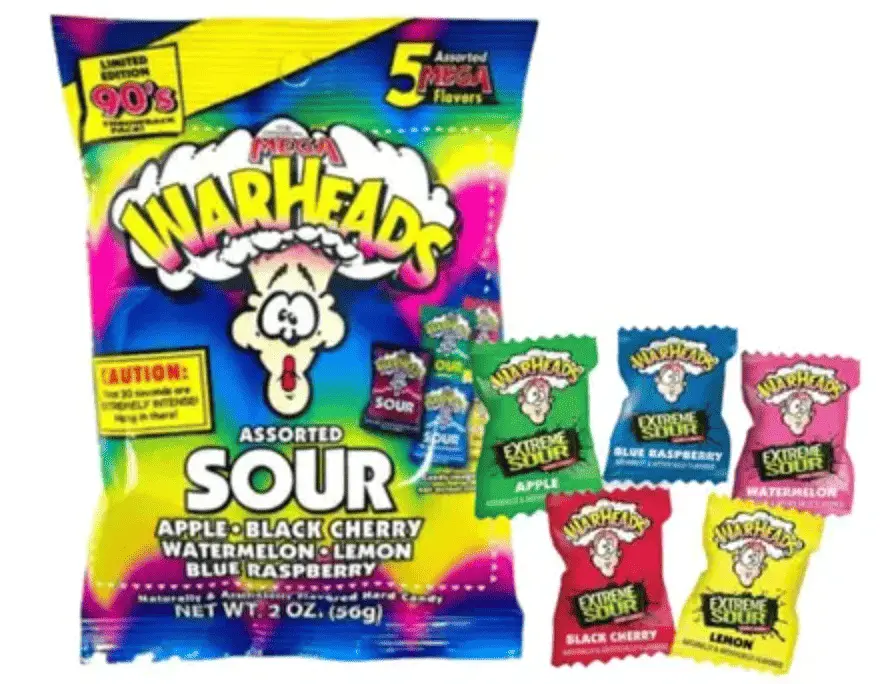 Льодяники Warheads Extreme Sour Hard Candy Assorted Flavors 56г - фото 2