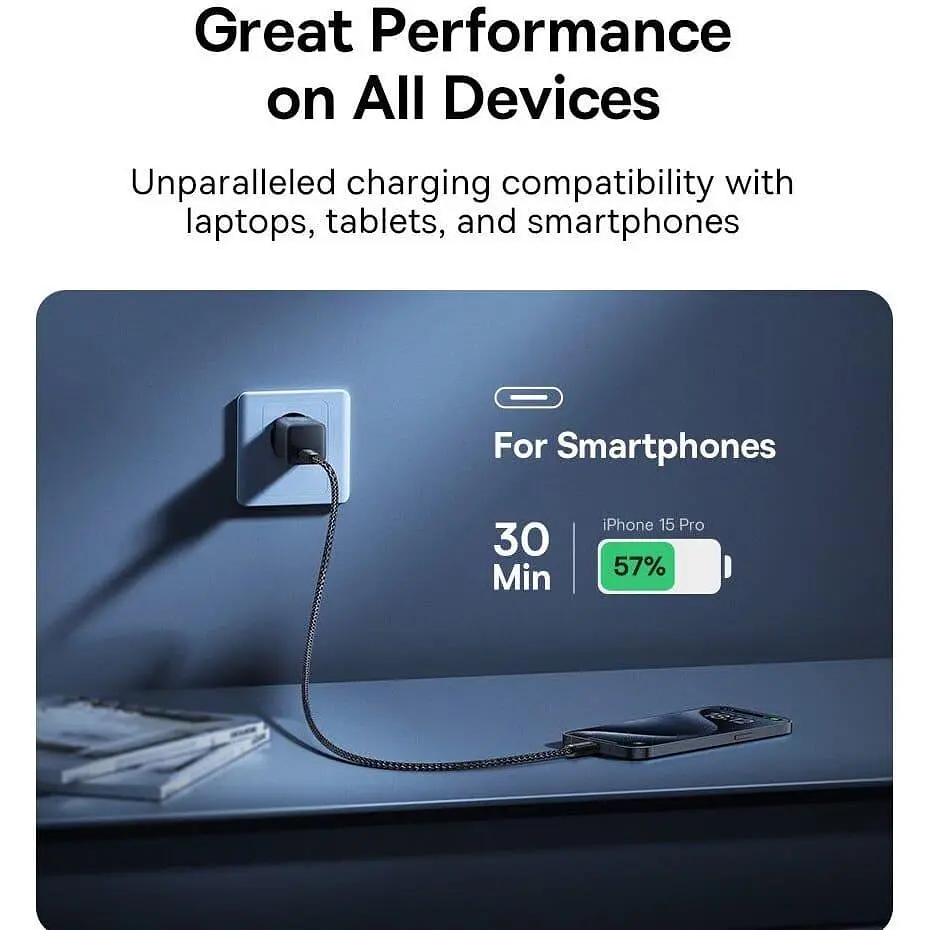 Зарядний пристрій Baseus GaN5S Fast Charger 30W (Type-C) white (P10162504213-00) - фото 8