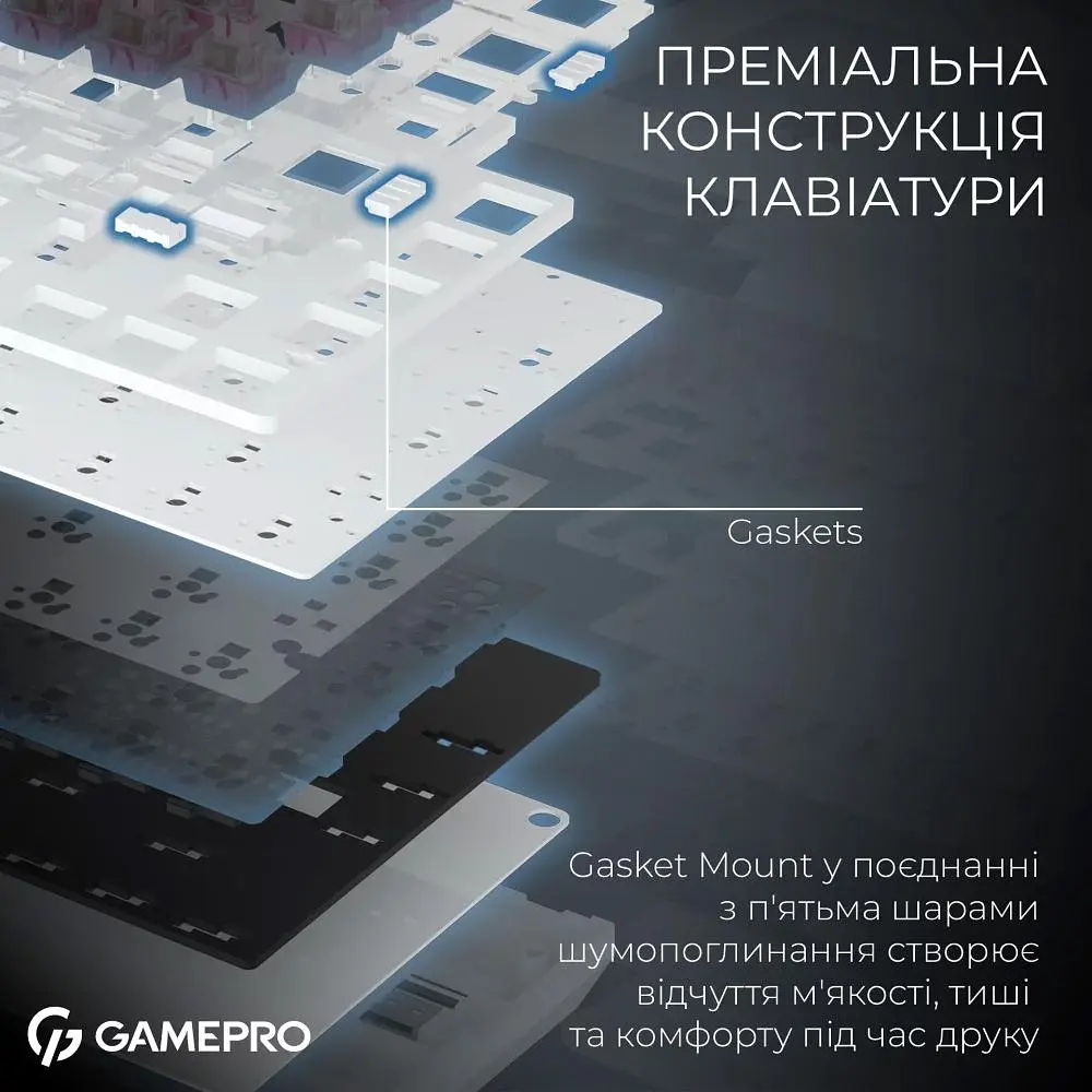 Клавиатура GamePro Asgard Valhalla Pro QLAB Sakura Switch White (MK160-W-D-QS-PRO) - фото 11