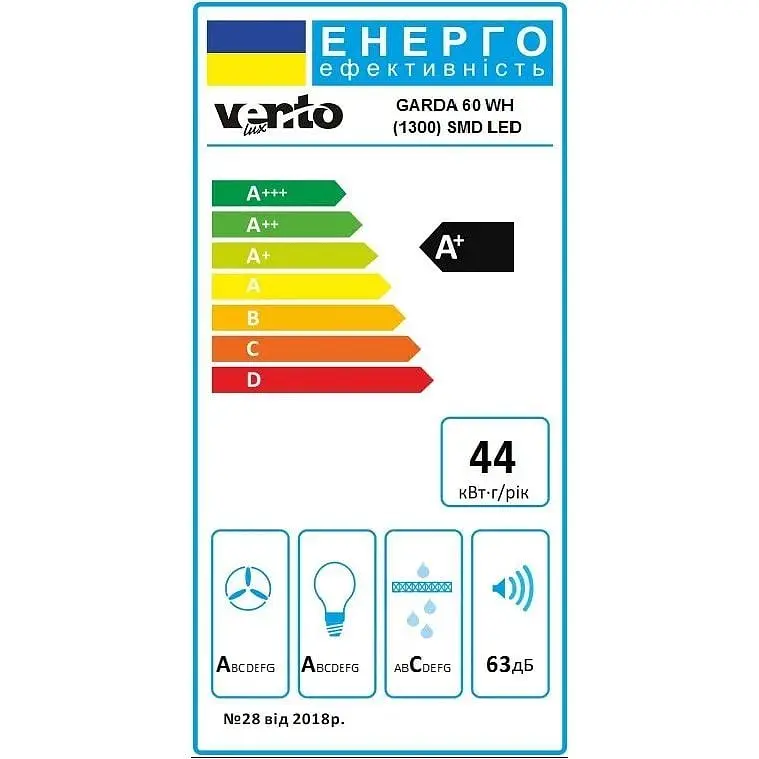 Вытяжка Ventolux Garda 60 WH (1300) SMD LED - фото 6