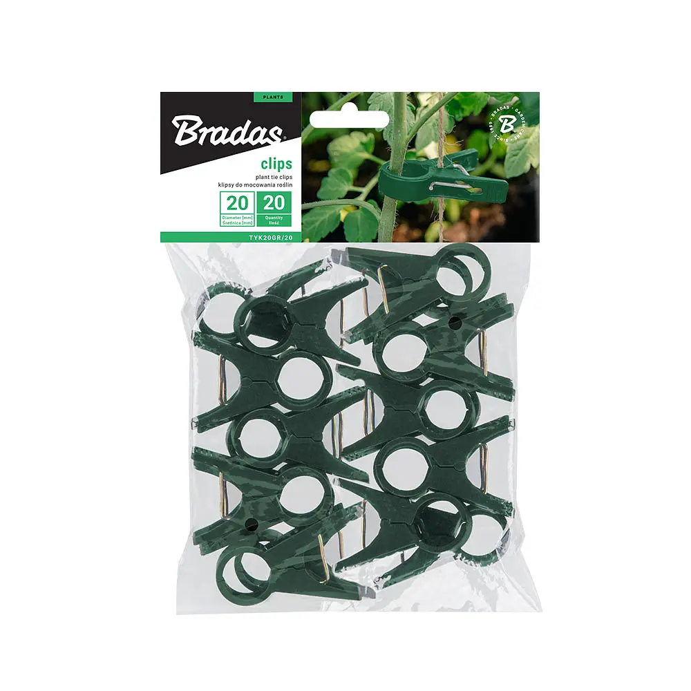 Затискачі для фіксації рослин Bradas 20 мм, 20 шт, GREEN (TYK20GR/20) - фото 2