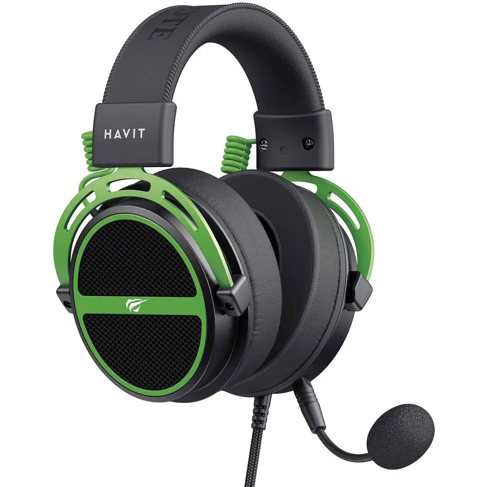 Навушники ігрові з мікрофоном Havit HV-H2030E black green (HV-H2030E) - фото 3
