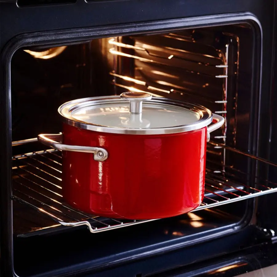 Каструля з кришкою KitchenAid Steel Core, 24 см, 6 л, червоний - фото 2