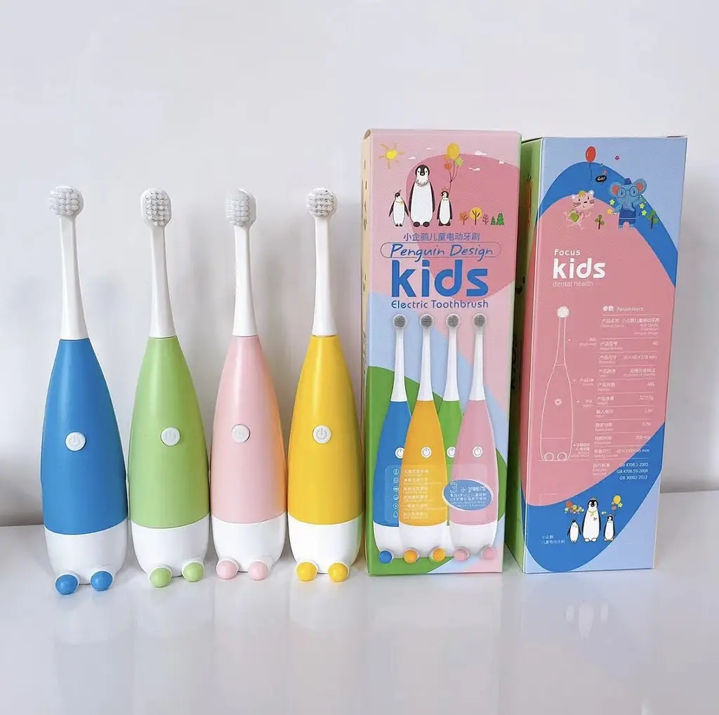 Дитяча електрична зубна щітка Пінгвінчик Focus Kids. Рожева - фото 16