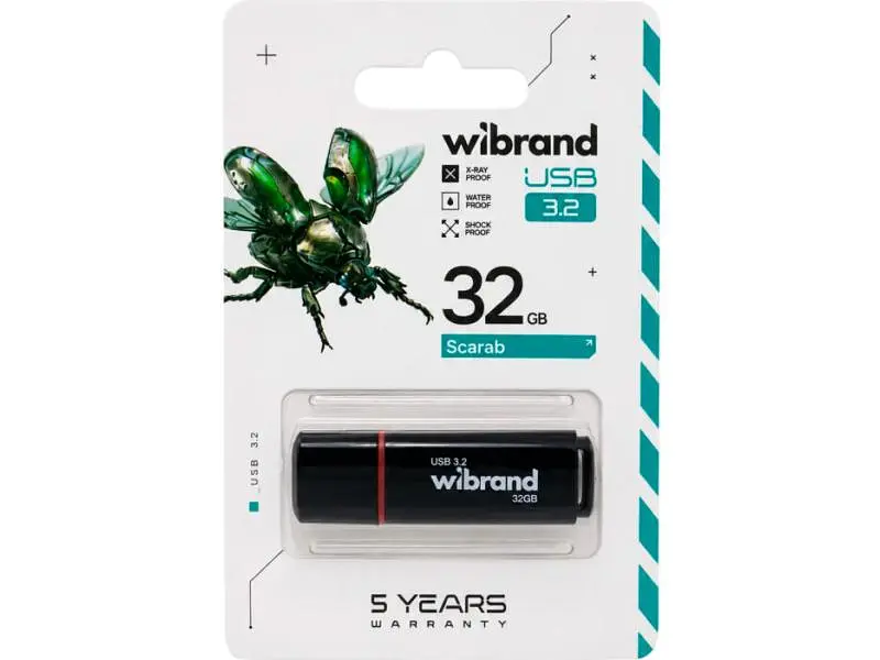 Флешка Wibrand 32 GB Scarab Black (WI3.2/SC32P11B) - фото 4