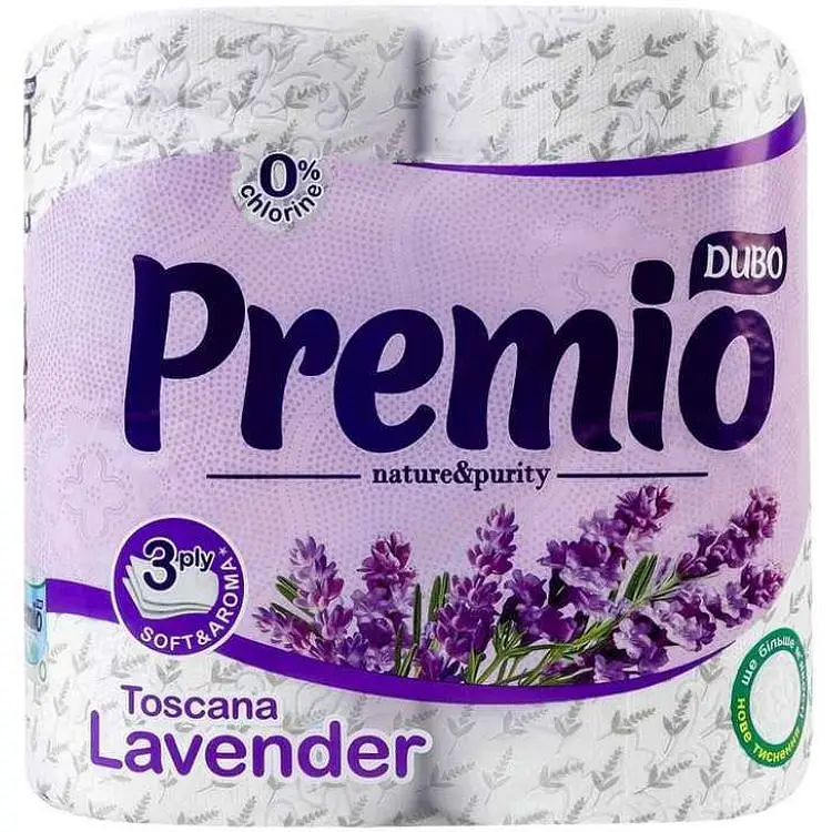 Туалетний папір SOFFIONE 4шт 3шар на гільзі Toscana Lavender(964)