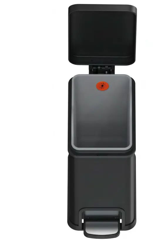 Відро для сміття з плавним закриттям прямокутне Koer TC-010108-05 8 л Black KR5593, Чорний матовий - фото 5