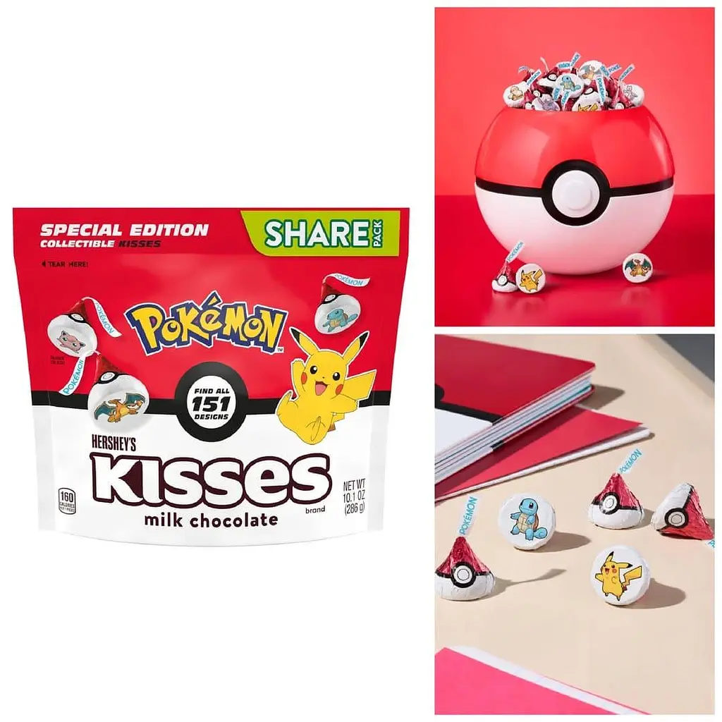 Шоколадні цукерки Hershey's Kisses Milk Chocolate Pokemon 151 Candy 286г - фото 3