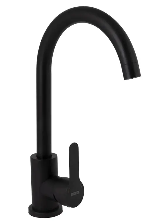 Змішувач для кухні Brinex Pure 015F U-образний Black Matt BRIPUR015FBLM