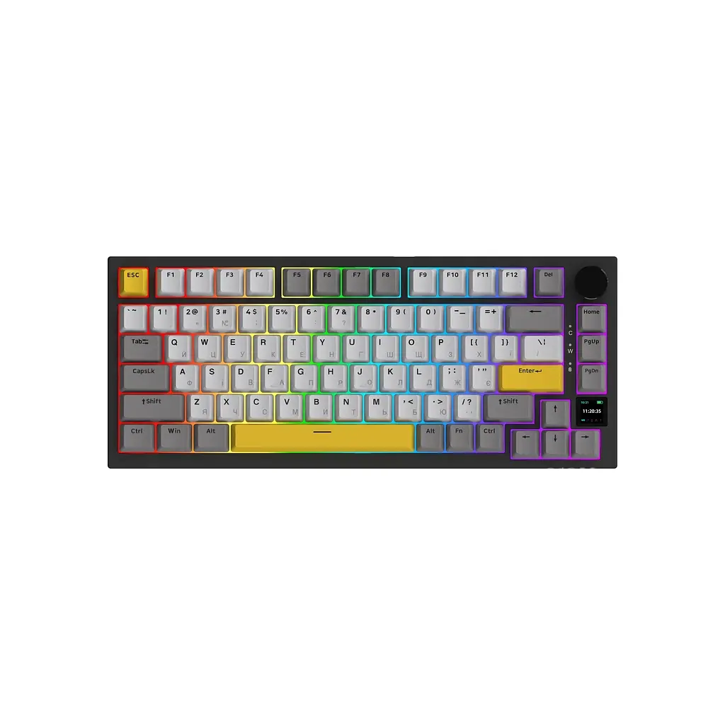 Клавіатура Ajazz AK820 Pro Flying Fish Switch Black RGB USB/Wireless/Bluetooth UA Black (AK820PRO-FF-BGY) - фото 2