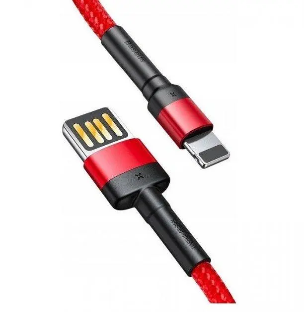 Кабель Baseus Cafule Special Edition Cable USB to Lightning 2.4A 1m CALKLF-G09 Red - фото 2