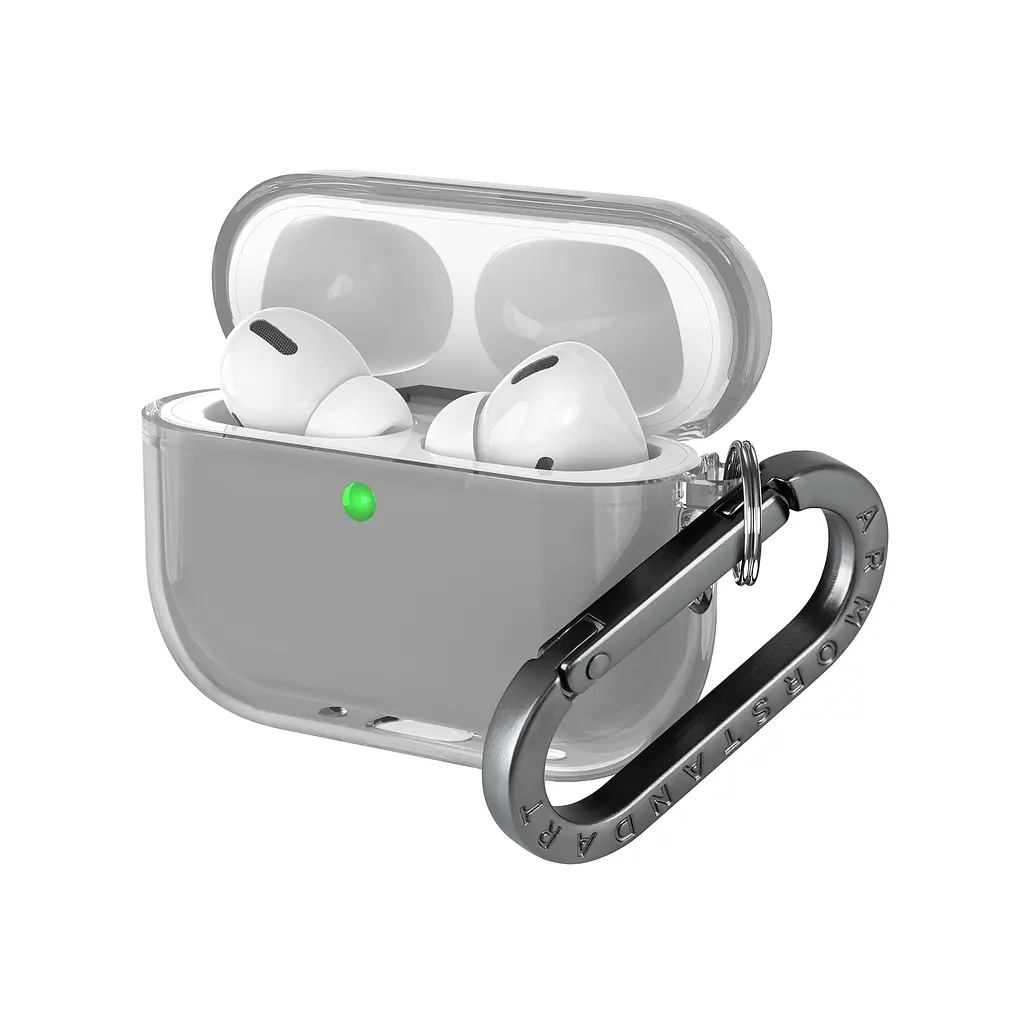 Чохол для навушників Apple AirPods Pro 3, чорний, Air, термополіуретан (TPU), протиударний, захист від подряпин, пилу і ударів, футляр з карабіном для кріплення, точні вирізи для доступу до роз"ємів, ArmorStandart (ARM88267) - фото 2
