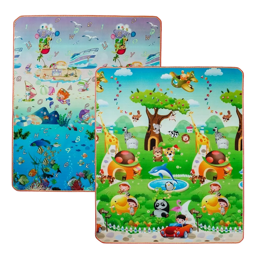 Детский двусторонний коврик Limpopo Зоополис и Подводный мир, 150х180 см (LP015-150) - фото 1