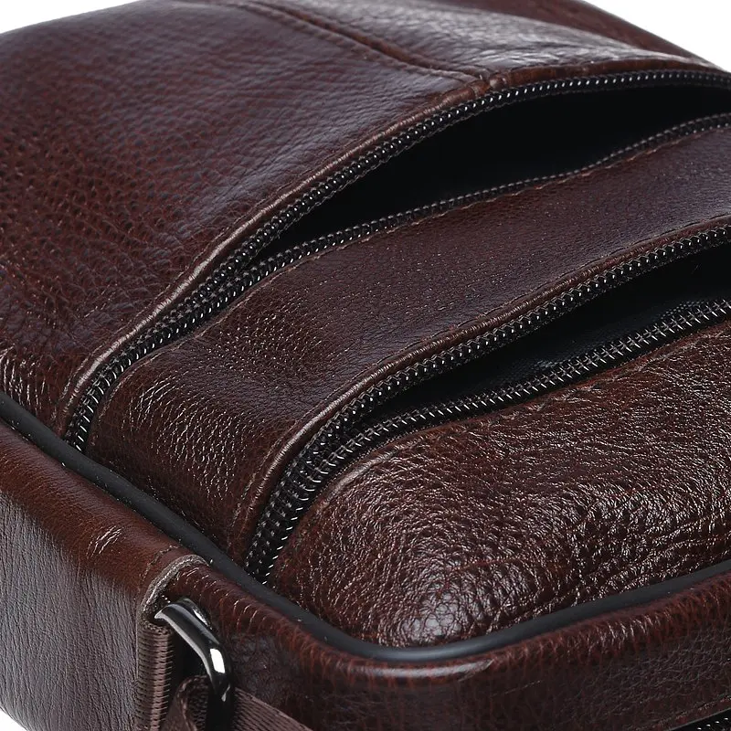 Чоловіча сумка Borsa Leather K18450 23x20x6 см Коричневий (10843) - фото 4