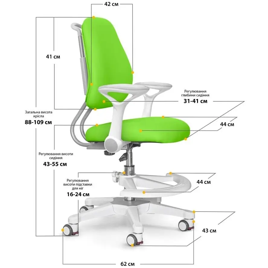 Дитяче крісло Evo-Kids Mio Ergo Green (Y-507 KZ) - фото 3