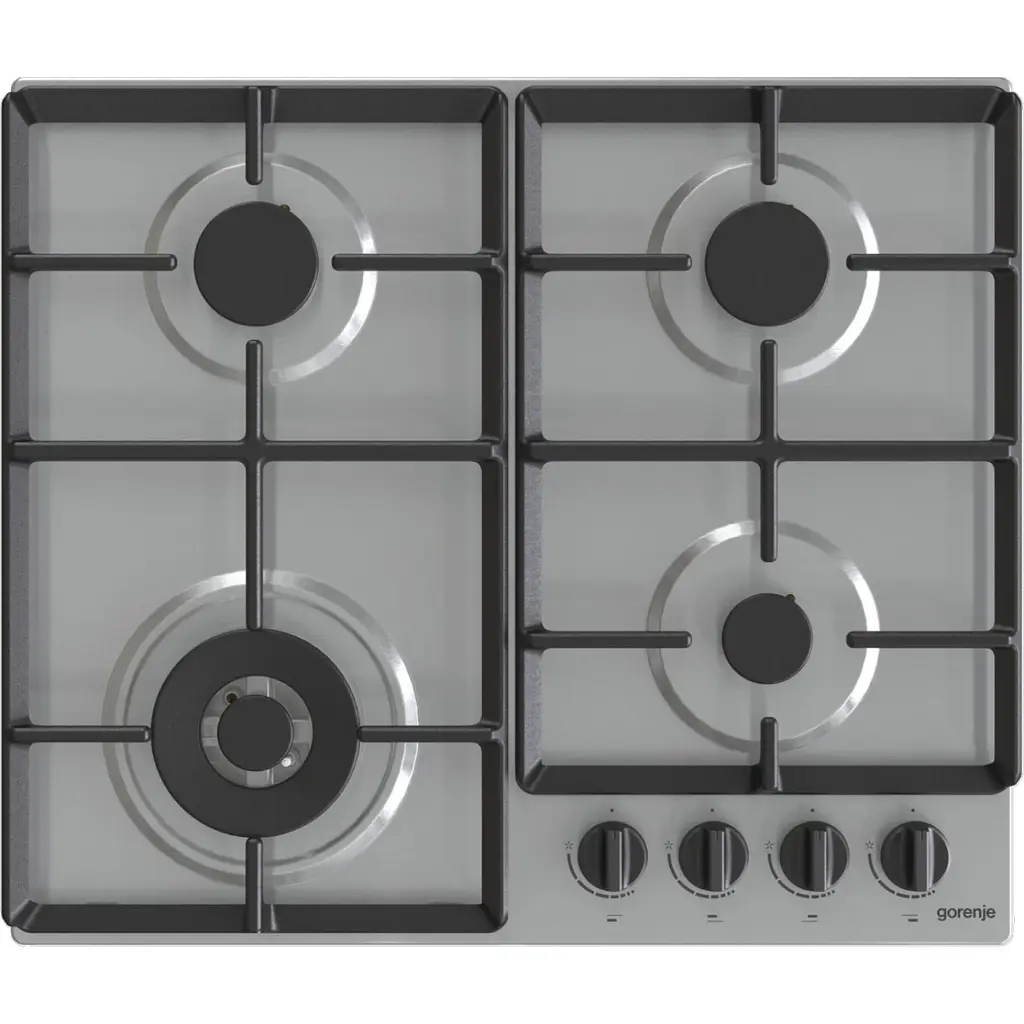 Варильна поверхня газова Gorenje 60 см чугун конфорка Wok нержавіюча сталь - фото 2