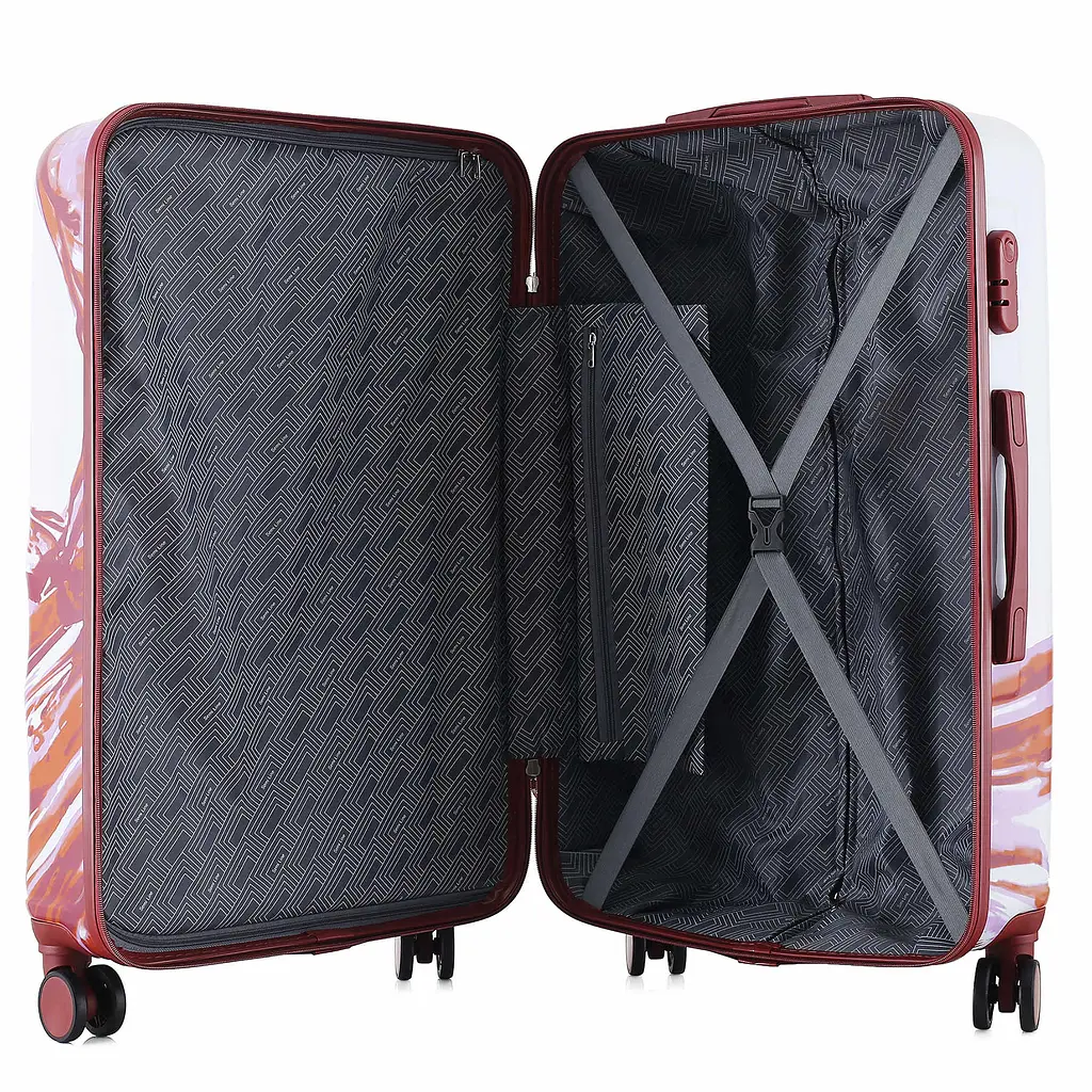 Валіза велика Semi Line 28 дюймів (L) Polycarbonate/ABS-Plastic White/Red Print (T5654-3) - фото 6