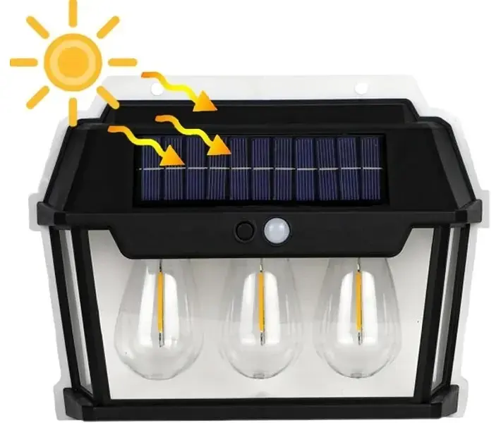 Вуличний ліхтар настіний Solar HW 999-3W на сонячних батареях з датчиком руху - фото 3