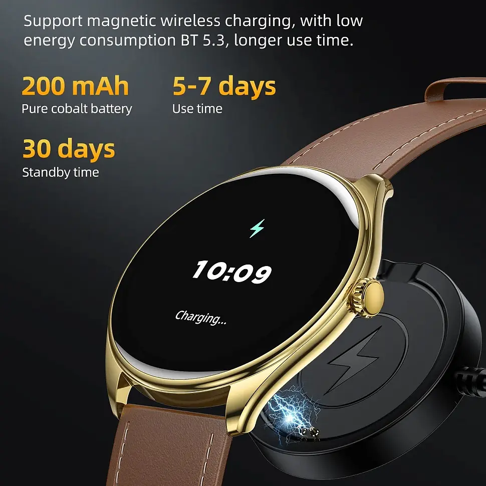 Смарт-годинник Hoco Y22 Amoled 36mm, 200 mAh, IP67 Black (6942007628983) - фото 8