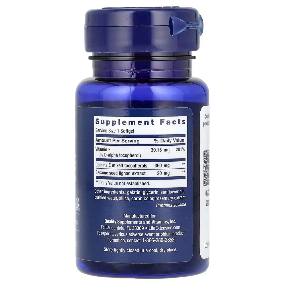 Витамины и минералы Life Extension Gamma E Tocopherols, 60 капсул - фото 2