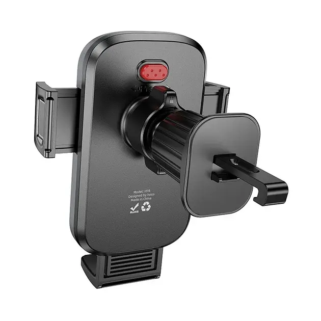 Автотримач для телефону HOCO H78 Vista push-type car holder (air outlet) Black Metal Gray - фото 2