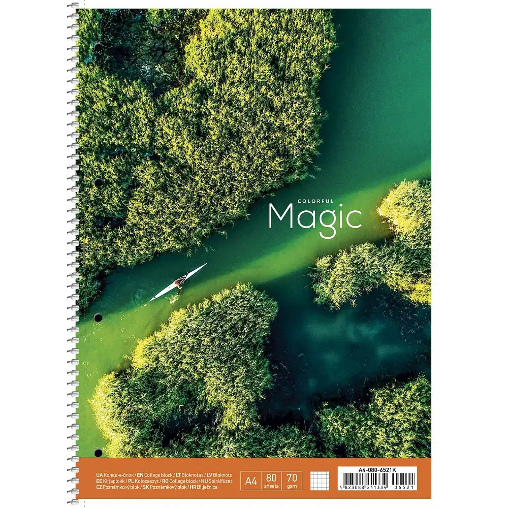Коледж-блок A4+ 80арк. кліт. мат. лам..,Уф-лак A4-080-6521K/Школярик/(4)(36) - фото 2