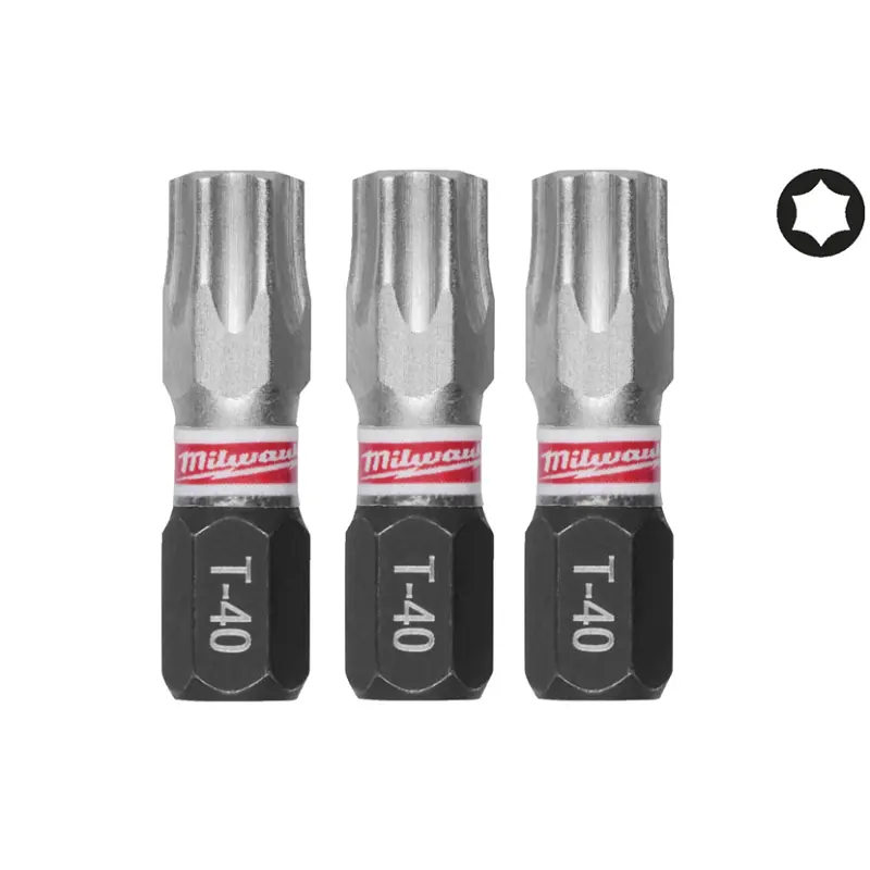 Біта SHOCKWAVE MILWAUKEE, TX40, 25мм, (3шт)