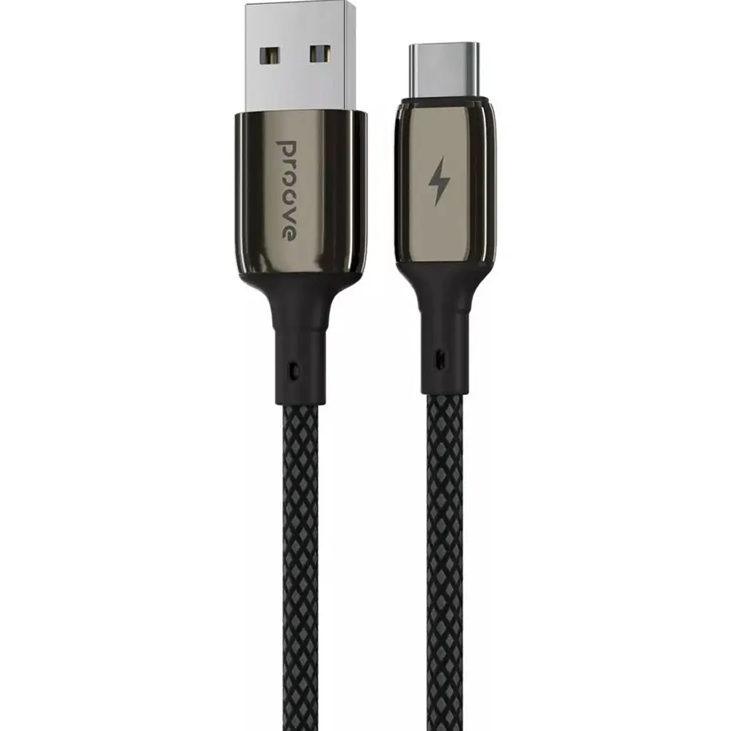 Кабель Proove Dense Metal USB-A to USB-С 1m Black (CCDM20001201) [133338] - фото 2