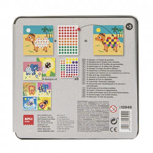 Игра со стикерами Apli Kids в металлической коробке Животные (13949) - фото 5