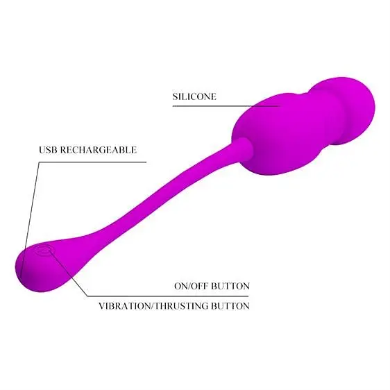 Віброяйце Pretty Love Callie Thrusting Vibrating Egg Purple - фото 4