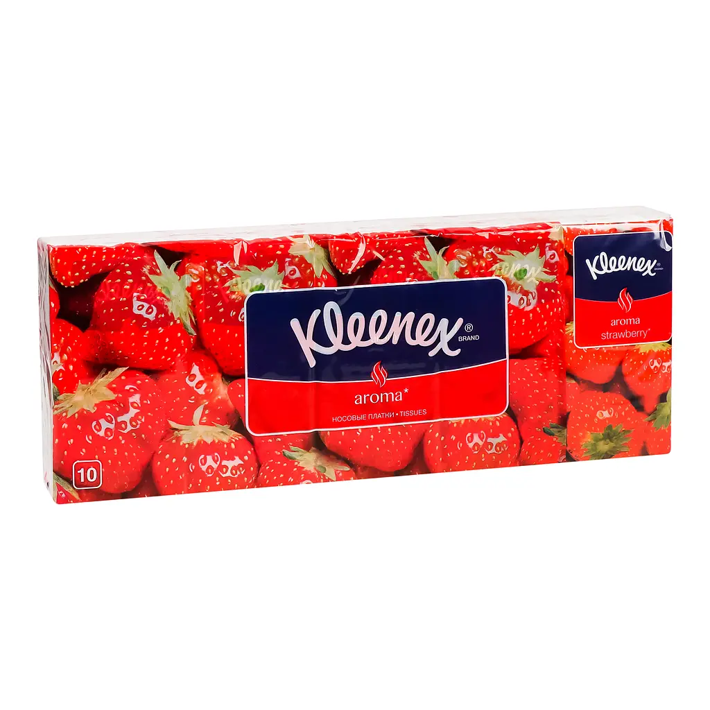 Набір: Носовички Kleenex Полуниця 100 шт. (10 п. x 10 шт.) - фото 4