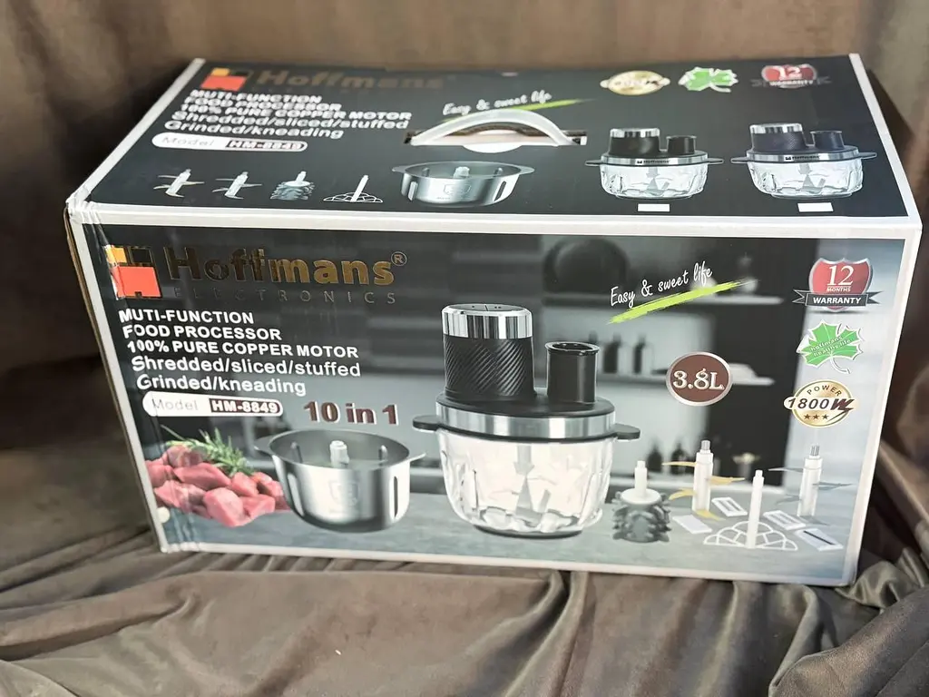 Блендер измельчитель Hoffmans HM-8849 10 в 1, 2 скорости 3.8 л Черный 1800 Вт - фото 6