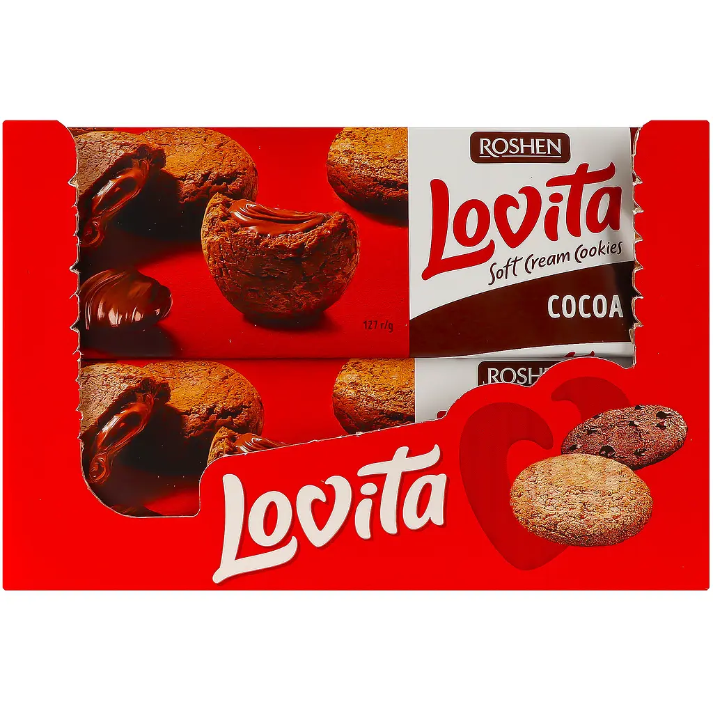 Печиво Roshen Lovita Soft Cream Cookies Cocoa 127 г (942828) - фото 3