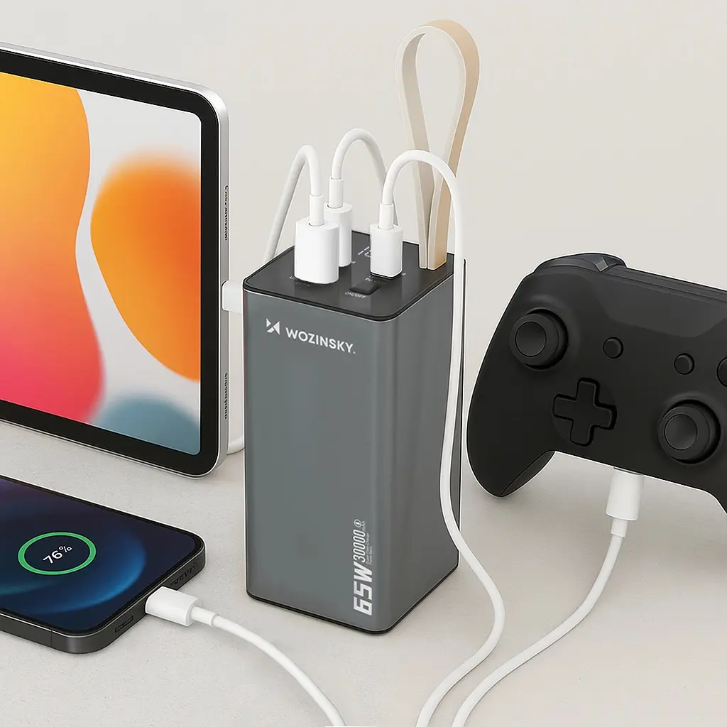 УМБ Wozinsky 30000mAh K65+ 65W PD,QC USB-A,2xUSB-C Gray - фото 4