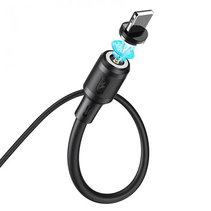 Кабель магнітний для зарядки телефону USB Чорний - фото 2
