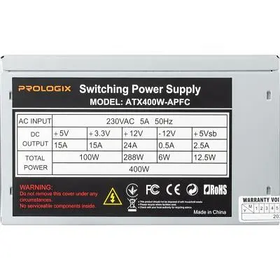 Блок питания Prologix 400W APFC Bulk (Prologix 400W Bulk (E)) - фото 10