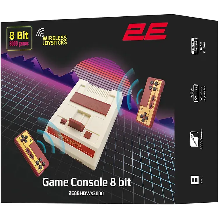 Игровая консоль 2E 8bit HDMI 2 беспроводных геймпада 3000 игр - фото 9