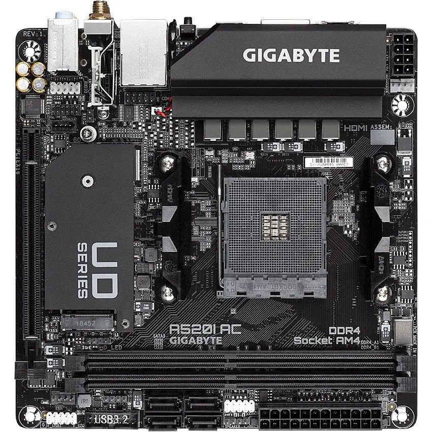 Материнська плата Gigabyte A520I AC [93620] - фото 4