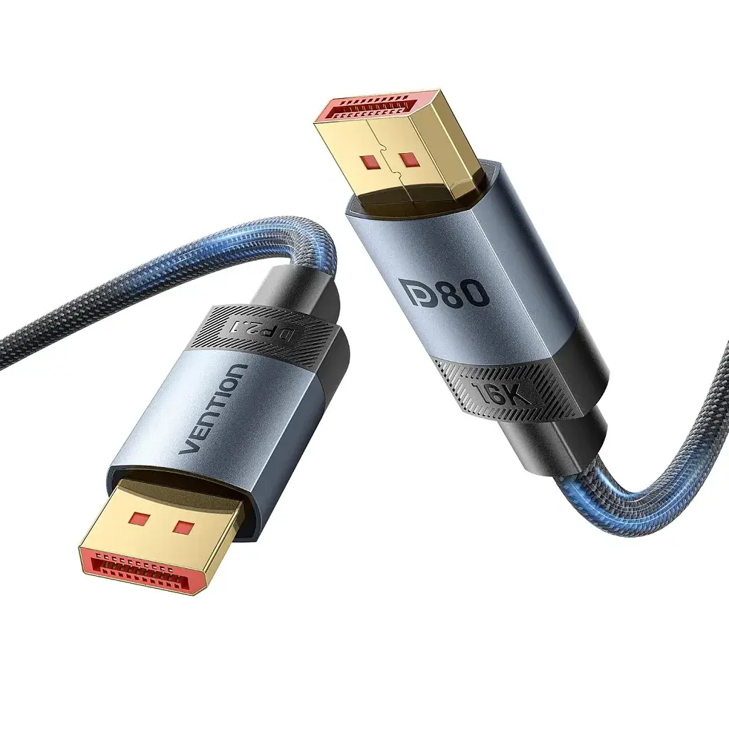 Кабель мультимедійний DisplayPort M to DisplayPort M 1.5m 16K60Hz/8K240Hz fabric gray Vention (HGCHG)