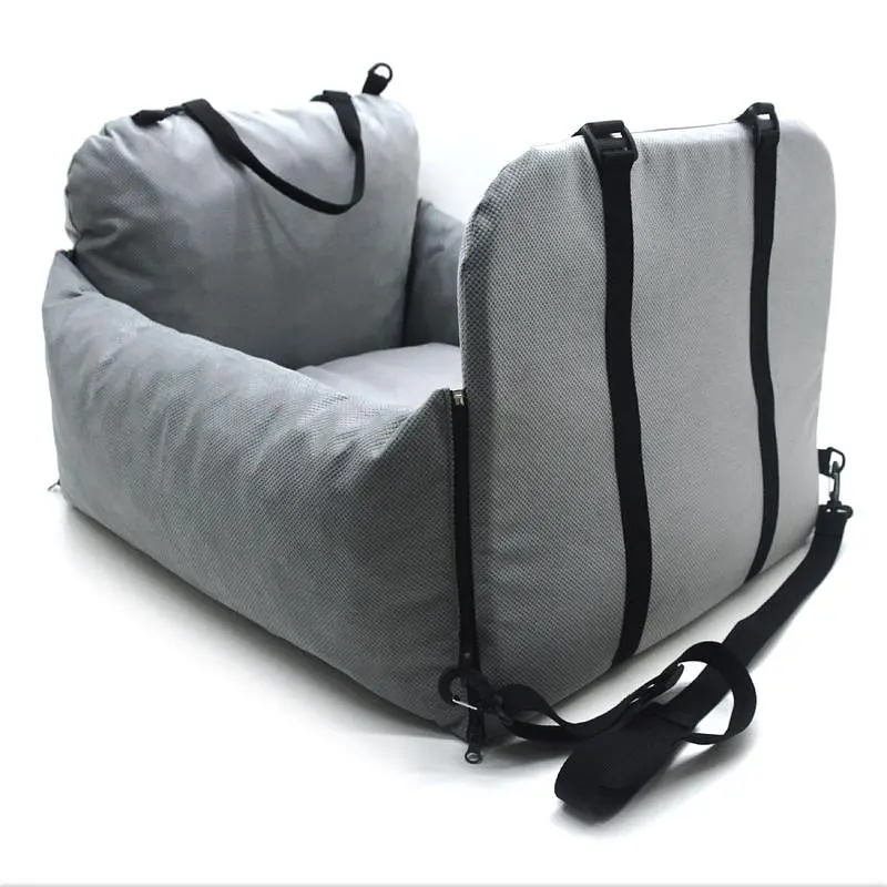 Автокрісло сумка-переноска лежак Zoo-hunt Бліць для котів та малих порід собак 50х60х42 см сіра - фото 2