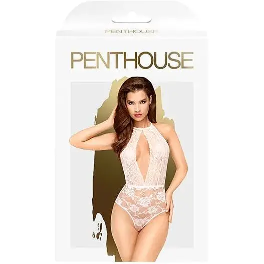 Боді з глибоким декольте та високими трусиками Penthouse - Toxic Powder White M/L - фото 3