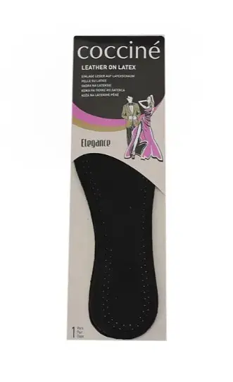 Устілки Coccine Leather On Latex шкіряні чорні - тонкі, амортизуючі, з вугільним шаром. Розмір 37 - фото 2