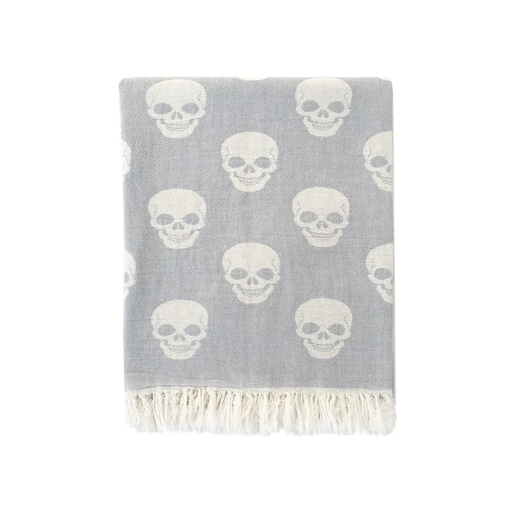 Рушник Lotus Home Pestemal - Skull 90x160 grey сірий - фото 3