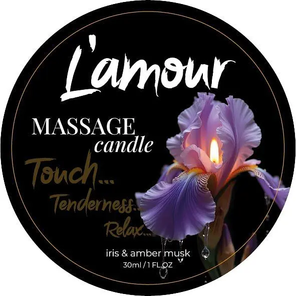 Масажна свічка Lamour Massage Candle Iris Amber Musk, 30 мл (іриси та мускус)