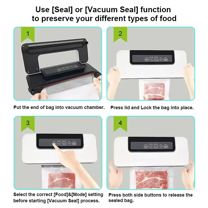 Вакууматор BioloMix Vacuum Sealer W300 для професійної якості та свіжості продуктів (Білий) - фото 4