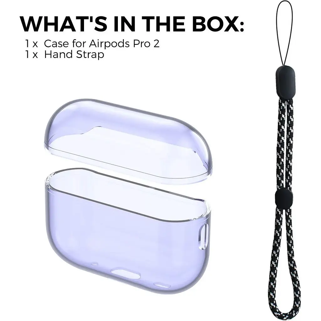 Чохол AhaStyle Transparent Case для Airpods Pro 2 Purple [133867] - фото 2