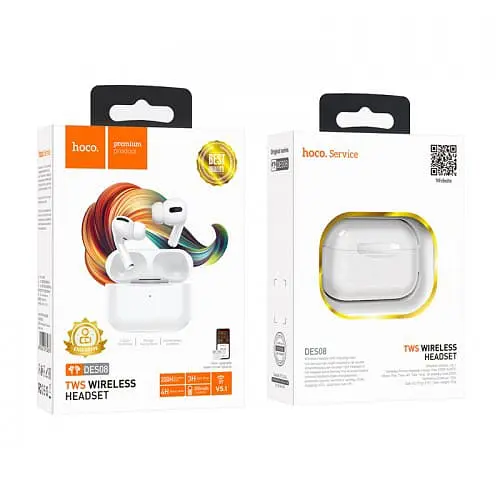 Беспроводные наушники Hoco DES08 |TWS BT5.3, 30/300mAh, 3h, микрофон| White - фото 8