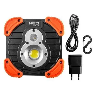 Прожектор Neo Tools акумулятор, 2600мАг, 3.7 Li-ion, 10 Вт + 3 Вт, 750+ 250 люме (99-040) - фото 2